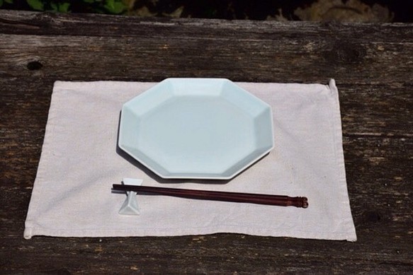 【setomono 藍白色】八角皿 箸置きセット 1枚目の画像