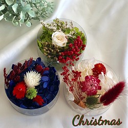 ②クリスマス限定 花材セット ドライフラワー&プリザーブドフラワー 紫陽花 薔薇 花材 1枚目の画像