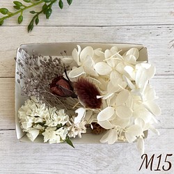 M15 花材 マイクロローズ 紫陽花 かすみ草 MIX花材セット プリザ ドライフラワー  ハーバリウム 1枚目の画像