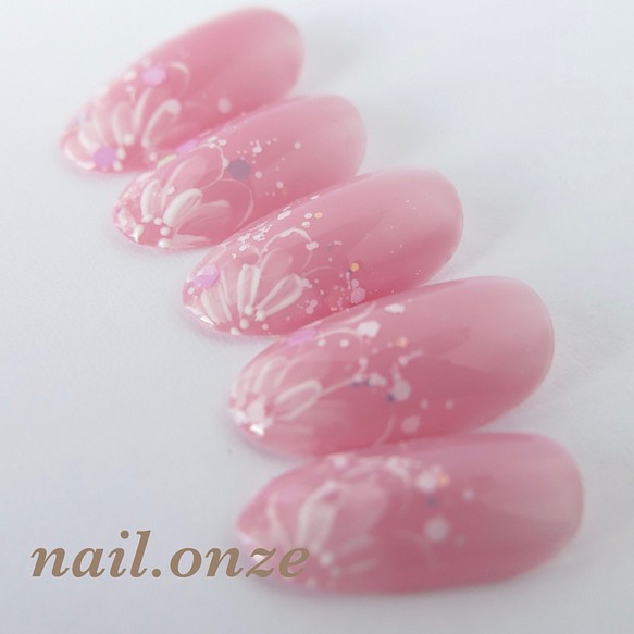 フレンチ ブライダル 上品 オフィスネイル 花フレンチ オシャレ キレイめ ネイルチップ ネイルシール Nail Onze 通販 Creema クリーマ ハンドメイド 手作り クラフト作品の販売サイト