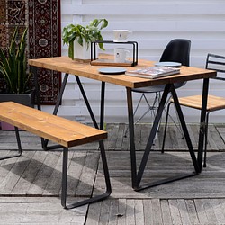 W900×D700 GL "W-frame" Dining table （鉄脚/ダイニングテーブル/アイアン） 1枚目の画像