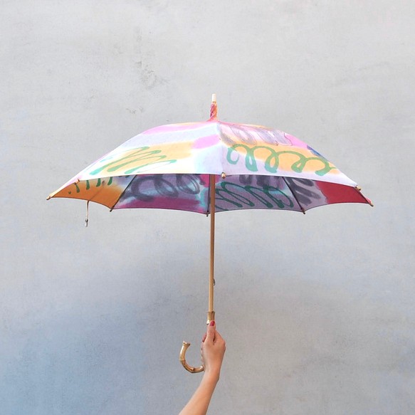 陽傘/手工染色陽傘和棉質陽傘/圓形 第1張的照片