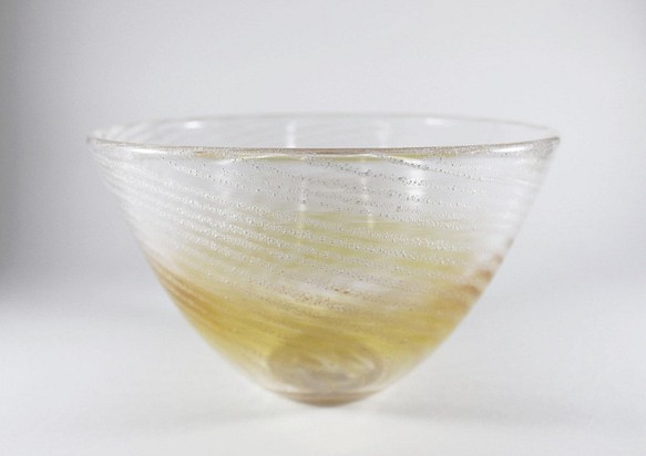 【Breathing Bowl】細密織氣泡碗(琥珀漸層色) /玻璃碗 第1張的照片