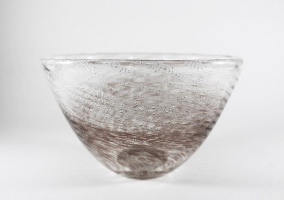 【Breathing Bowl】細密織氣泡碗(咖啡漸層色) /玻璃碗 第1張的照片