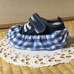 靴カバー☆さわやかチェック 1枚目の画像