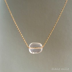 No.1408○*ローズクォーツ 18金ゴールド　シンプルネックレス○*天然石 紅水晶ペンダント 18k　K18