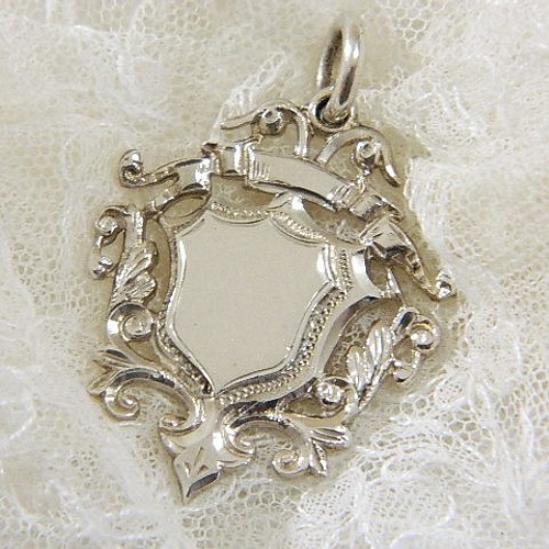 純銀製フォブ＊1908年英国フルホールマーク懐中時計チェーン飾り 