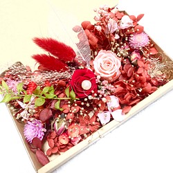 口紅レッドピンクローズ＊ハーバリウム花材ドライフラワー 花材セット花材詰め合わせ 1枚目の画像