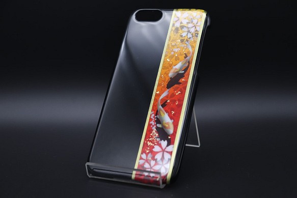 彩繪智能手機套（日本模式櫻花碗[黑金]）[允許其他型號訂購] 第1張的照片