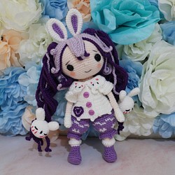 【磨啡手作】手編毛線玩偶—兔子女孩 第1張的照片