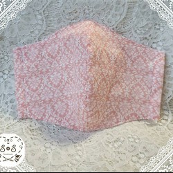 大人立体マスク（Lサイズ）☆ダマスク柄pink 1枚目の画像
