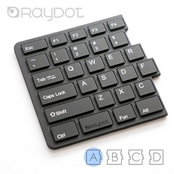 [RayDot]キーボード形状シリコンコースター/断熱パッド（黒/ A） 1枚目の画像
