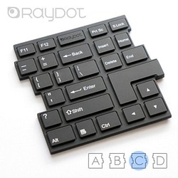 [RayDot]キーボード形状シリコンコースター/断熱パッド（黒/ C） 1枚目の画像