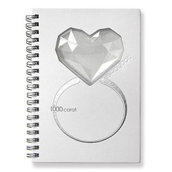 【RayDot】☆1000 carat☆心型鑽石筆記本(珍珠白) 第1張的照片