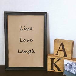 フレームつきポスター【live,love,laugh】 1枚目の画像