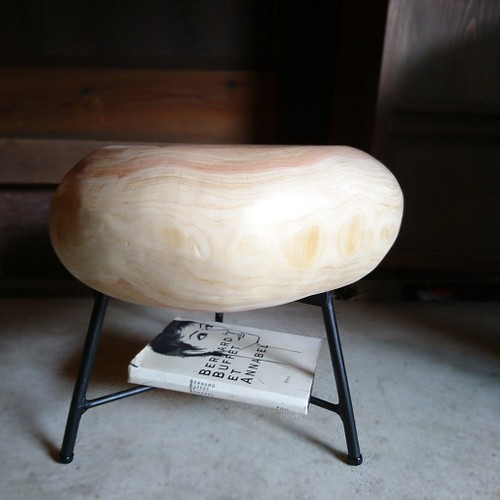 wood stone chair ひのき 丸太 アイアン スツール 椅子（チェアー