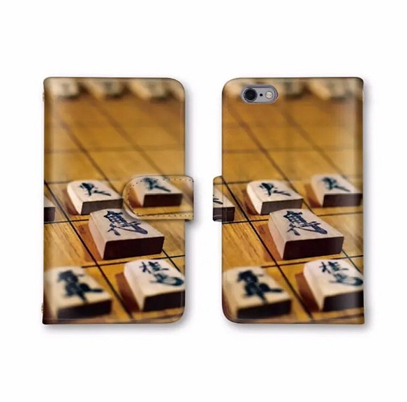 将棋 将棋柄 珍しい スマホケース 送料無料 手帳型ケース カバー カードポケット有 駒 1枚目の画像