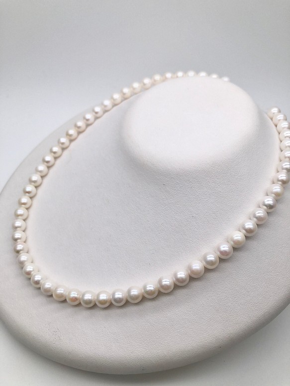 白くて丸いあこや真珠のネックレス♡ 1枚目の画像