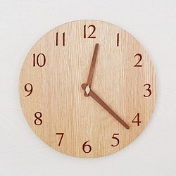 直径28cm 掛け時計 ｵｰｸ【1822】 1枚目の画像