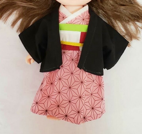 着物風ワンピースと羽織セット　ソランちゃん　レミンちゃん　服　着せ替え　人形　ドールウェア　26cmサイズ　きせかえ人形 1枚目の画像