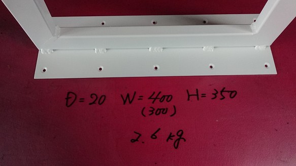 マットホワイトでアイアンな極細鉄脚♪ 20×400×350mm 台形型 2脚ver