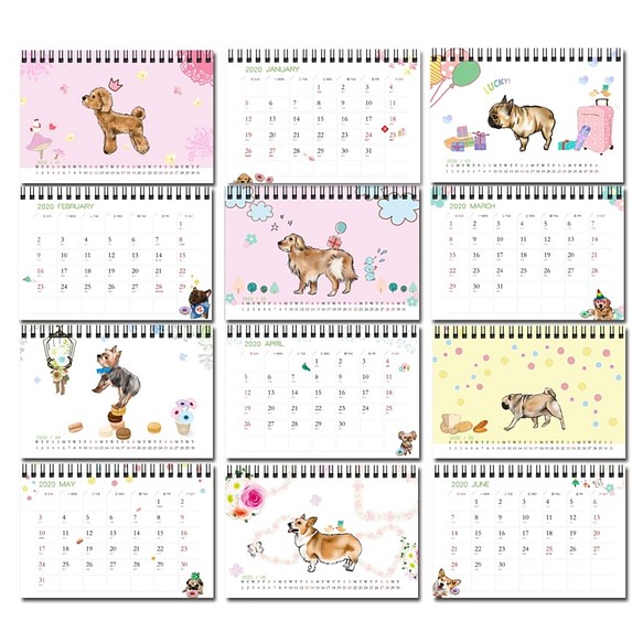 卓上カレンダー かわいい犬チーム バゴーの場合降伏 期間限定先行予約 カレンダー Pingi Colorar 通販 Creema クリーマ ハンドメイド 手作り クラフト作品の販売サイト