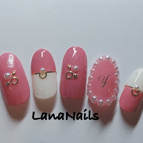 No 22 ピンクパールネイル ネイルチップ ネイルシール Lananails 通販 Creema クリーマ ハンドメイド 手作り クラフト作品の販売サイト