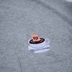 【父親節】“New WEEK2021”咖啡杯溫泉猴子刺繡口袋大廓形T卹男女通用S~XL 第1張的照片
