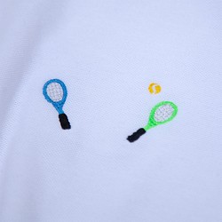 作為父親節禮物。 [免費禮品包裝] 送給網球愛好者的禮物。網球拍 polo 衫最大 3XL 碼 第1張的照片