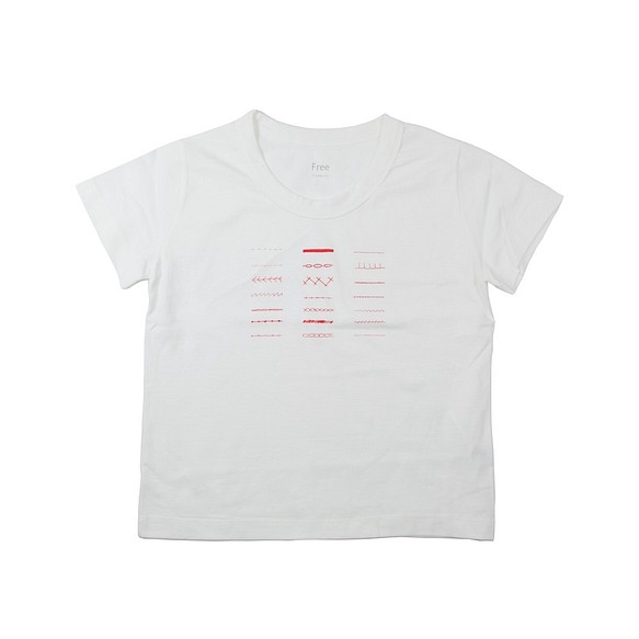 刺繍パターン　プリントTシャツ　レディースフリーサイズ　Tcollector 1枚目の画像