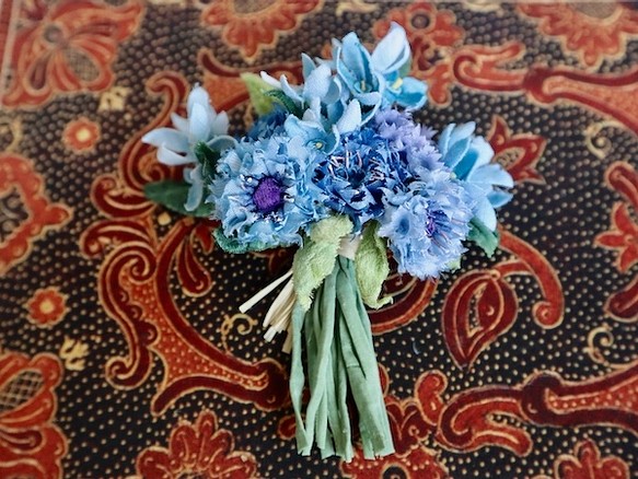 布花Small corsage gift series Blue blue flowers 1枚目の画像