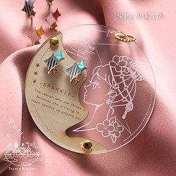 【針式耳環/夾式耳環和裝飾板】“SPARKLE”（4種款式可供選擇・附禮品包裝） 第1張的照片