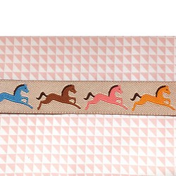 アメリカデザイン 刺繍リボン1ヤード-ホース ピーチ　馬 1枚目の画像
