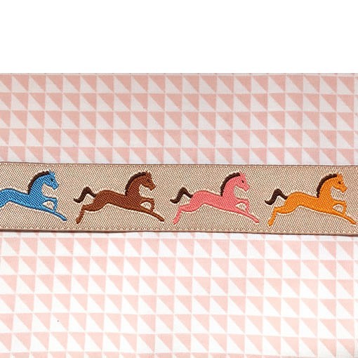 アメリカデザイン 刺繍リボン1ヤード-ホース ピーチ　馬 1枚目の画像