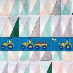 ドイツファーベミクス 刺繍リボン 1m-トラクター ブルー 1枚目の画像
