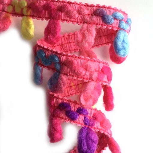 Sale*イギリス製 ピコットブレード2m ユニコーンカラー ディープピンク 毛糸 ポンポン トリム ピコット 1枚目の画像