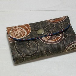 手の平サイズのミニ財布　和風　家紋　江戸 1枚目の画像