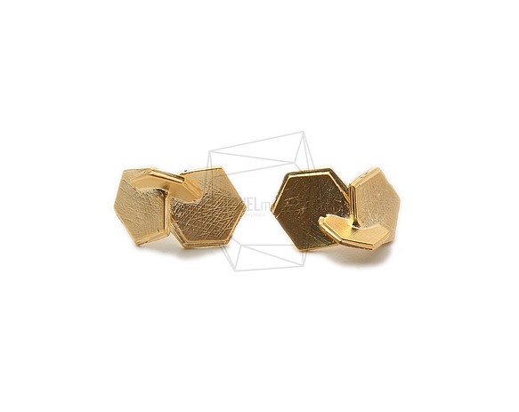 ERG-1329-MG【2個入り】トリプルヘキサゴンピアス,Triple Hexagon Earring Post 1枚目の画像