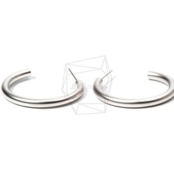ERG-722-MR [2 件] 圓形耳環，圓形耳柱 / 25mm x 30mm 第1張的照片