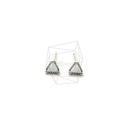 ERG-1518-R【2個入り】オパールピアス   ,Synthetic opal Post Earring 1枚目の画像