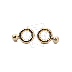 ERG-1583-G [2 件] 圓球耳環，圓球耳環柱 第1張的照片