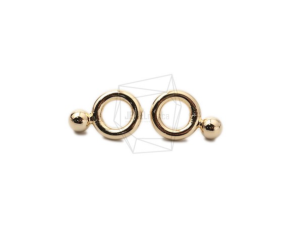 ERG-1583-G [2 件] 圓球耳環，圓球耳環柱 第1張的照片