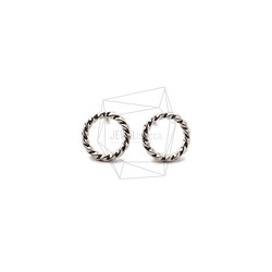 ERG-1723-R [2 件] 圓形耳環，圓形耳柱 / 10mm x 10mm 第1張的照片