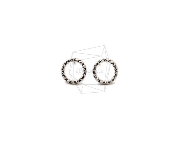 ERG-1723-R [2 件] 圓形耳環，圓形耳柱 / 10mm x 10mm 第1張的照片
