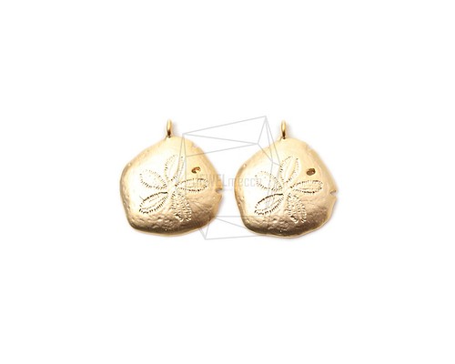 PDT-2450-MG【2個入り】花の化石ペンダント,flower fossil Pendant