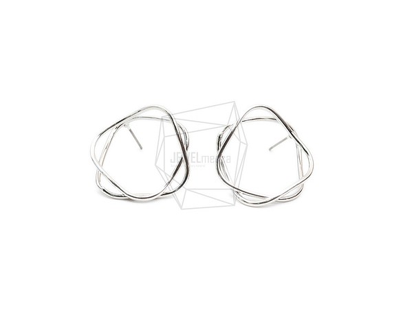 ERG-1851-R [2 件] 圓線耳環，雙圓線柱耳環 第1張的照片