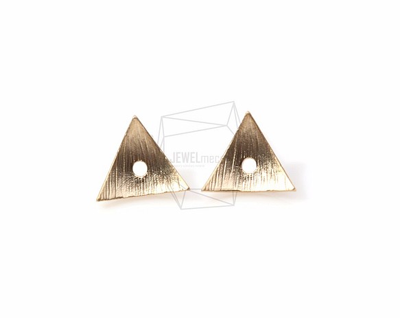 ERG-202-MG【2個入り】オーバルリーフピアス,Pierced Bent Triangle Earring 1枚目の画像
