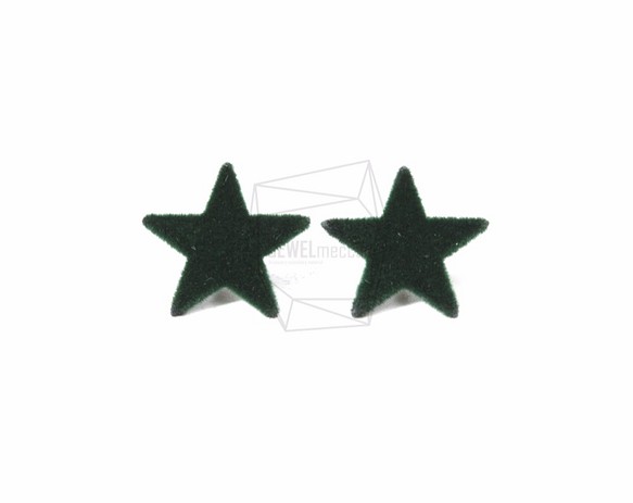 ERG-597-G【2個入り】ベルベットスターピアス ,velvet star Post Earring 1枚目の画像