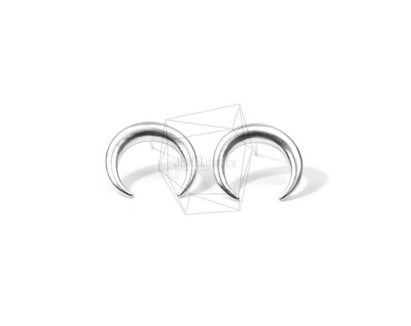 ERG-602-MR [2件]新月耳環，新月郵政耳環 第1張的照片