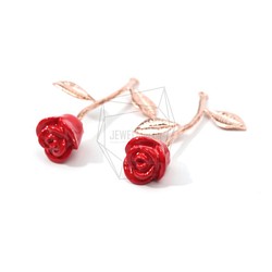 PDT-1316-PG [1片]玫瑰挂件，玫瑰吊墜/紅玫瑰花瓣魅 第1張的照片